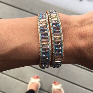 NEW Katie Soleil tan blue Wrap bracelet